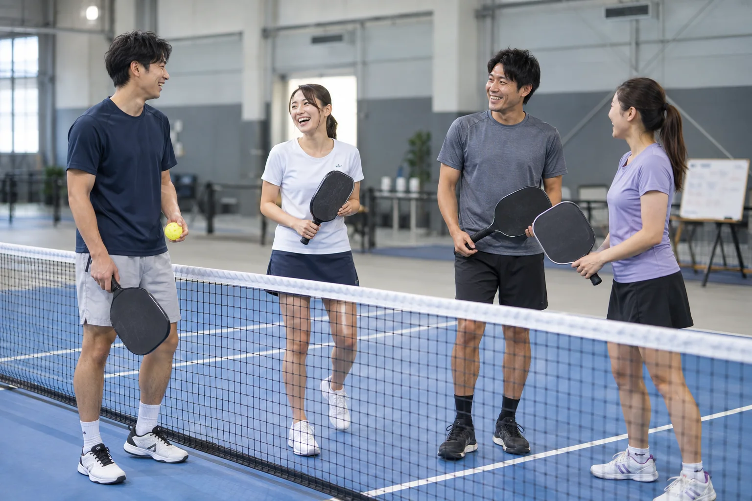 ダブルスでスコアを声に出して確認する練習