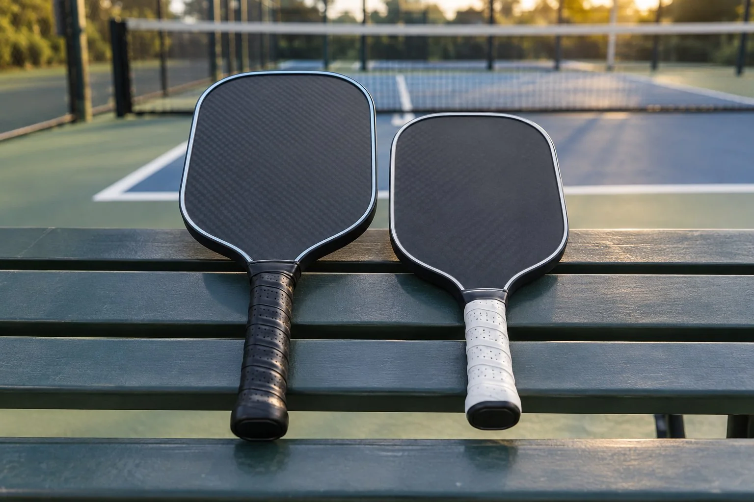 Comparaison de deux manches de raquettes de pickleball