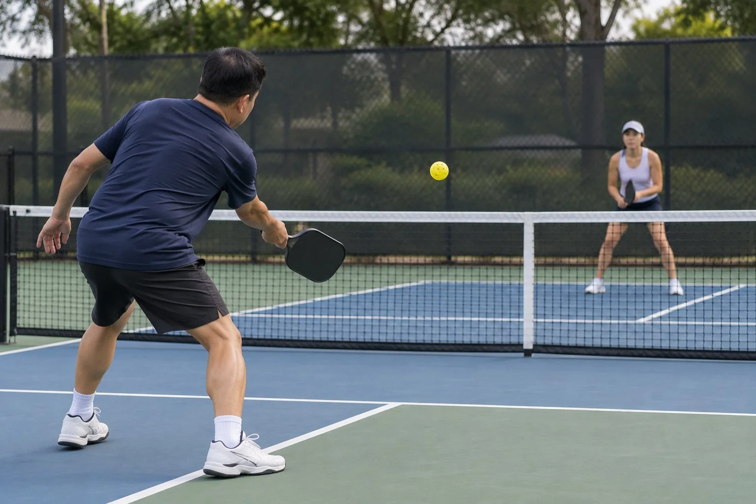 Cú giao hợp lệ bay qua lưới trong pickleball