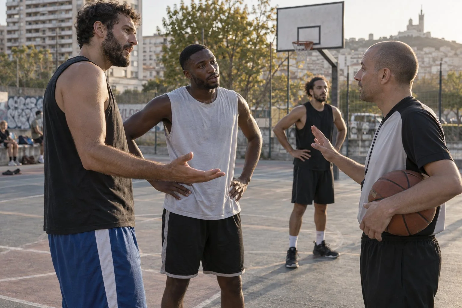 Joueurs arrêtant calmement un échange de pickleball