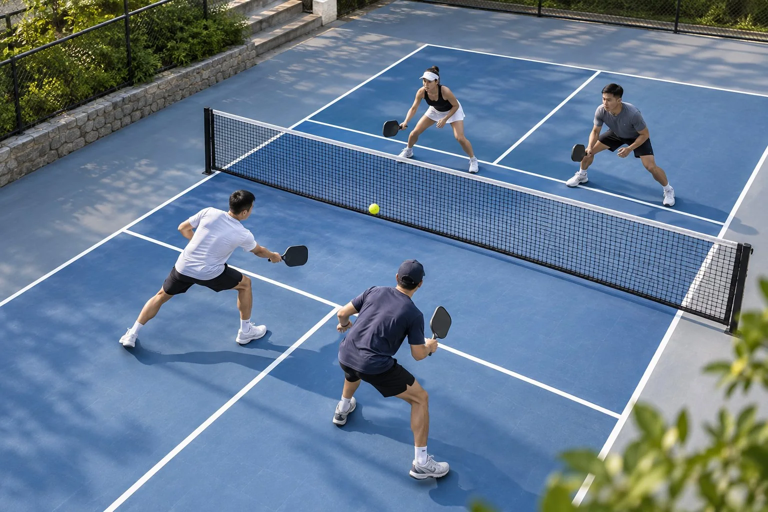 Hai đồng đội block volley rồi cùng hồi vị về vạch bếp