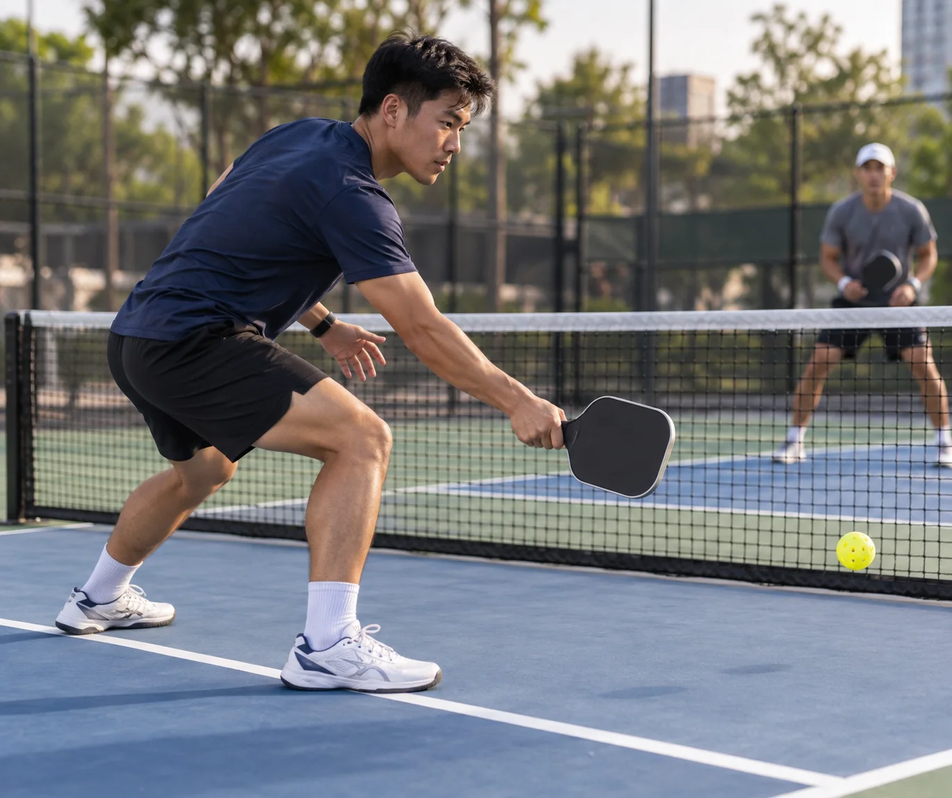 Tư thế và điểm chạm khi đánh forehand dink pickleball