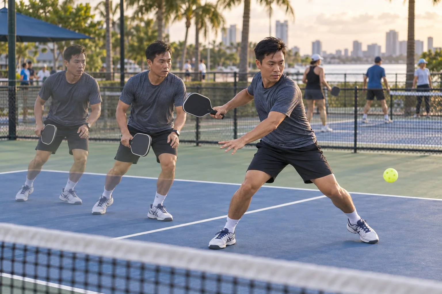 Ba bước chỉnh chân để tạo khoảng trống trước điểm chạm bóng pickleball