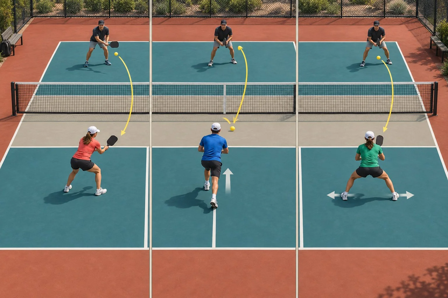 Diagrama de entrenamiento con reset estático, avance de un paso y recuperación con split step
