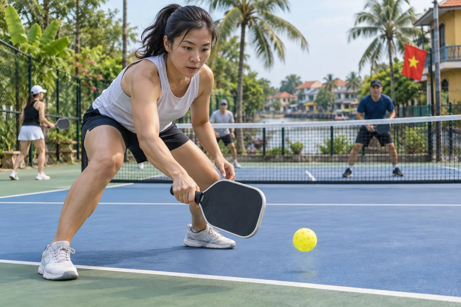 Sơ đồ các kiểu điểm nảy và vùng bóng trong pickleball