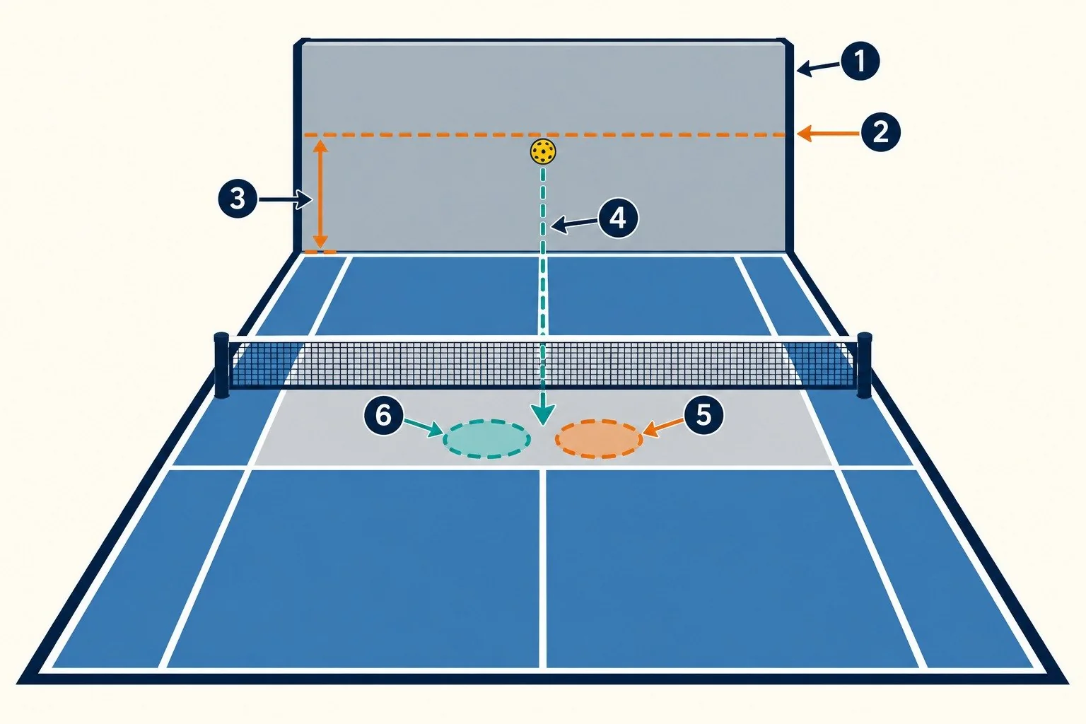 Overhead wall setup for solo pickleball dink practice