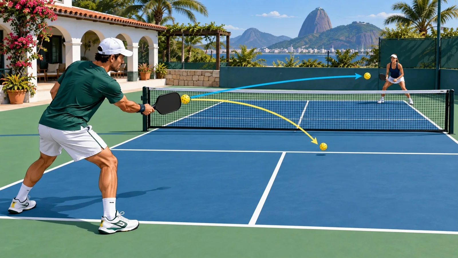 Diagrama de decisão entre drop e drive no terceiro golpe do pickleball