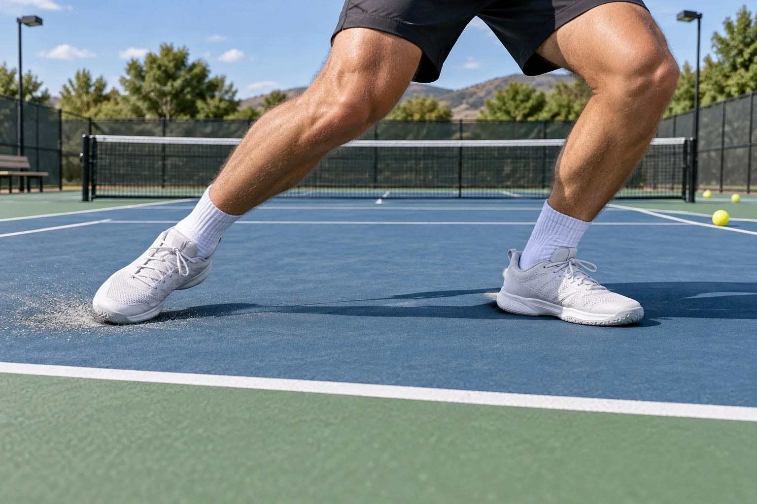 Diagrama de foot drag para alcançar um dink aberto na cozinha