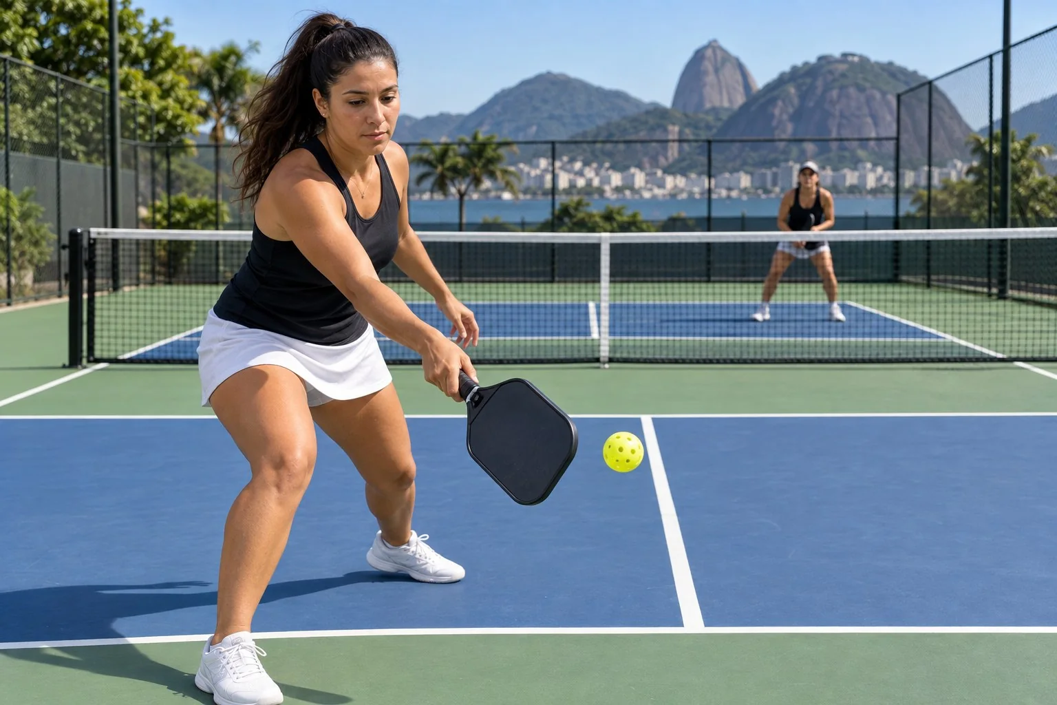 Preparação corporal e ponta da raquete baixa para o dink cruzado
