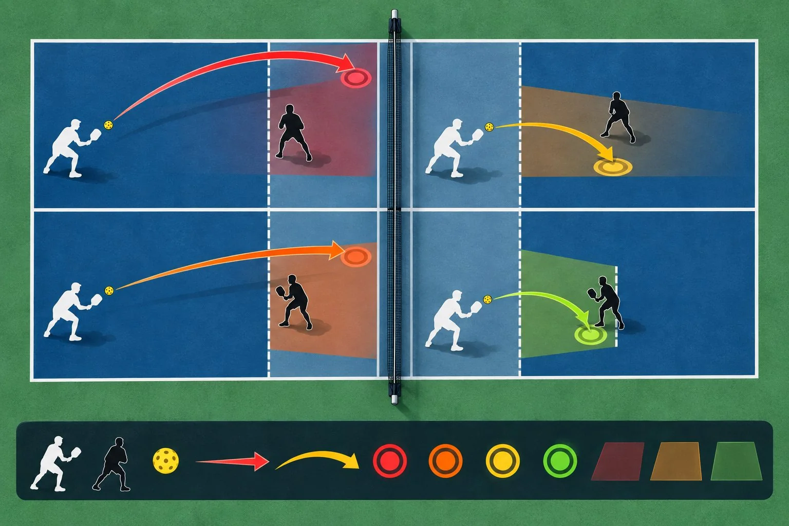 Matriz visual para escoger drive o drop según bote y posición rival