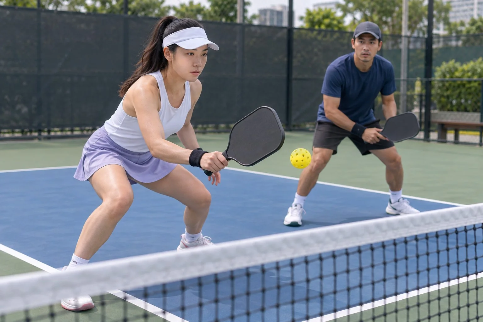 Cận cảnh hạ bằng gối và điểm chạm trước người khi dink