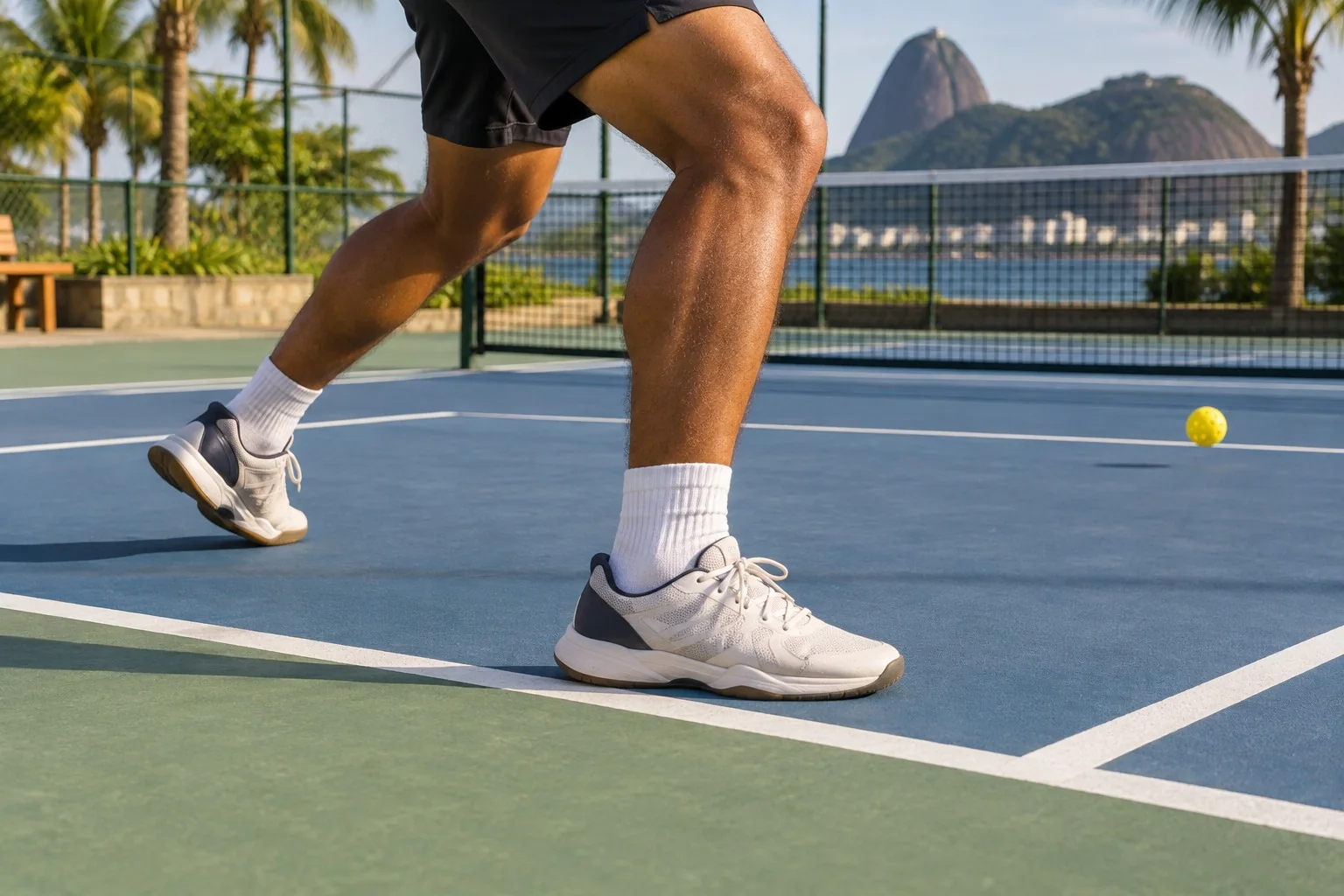 Pés freando e corpo retornando à prontidão após o ataque