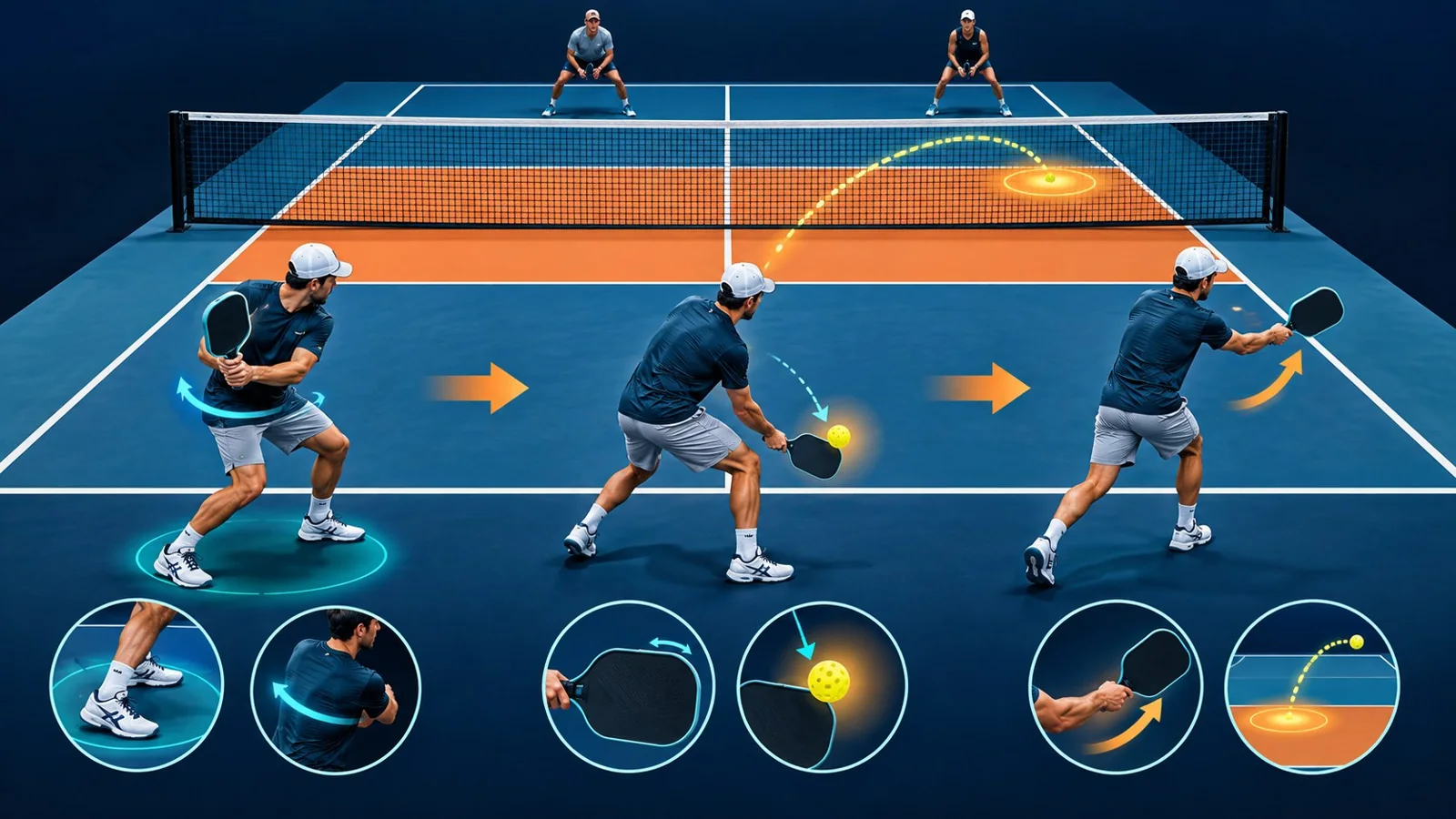 Ba yếu tố cơ bản của cú thứ ba drop trái tay pickleball