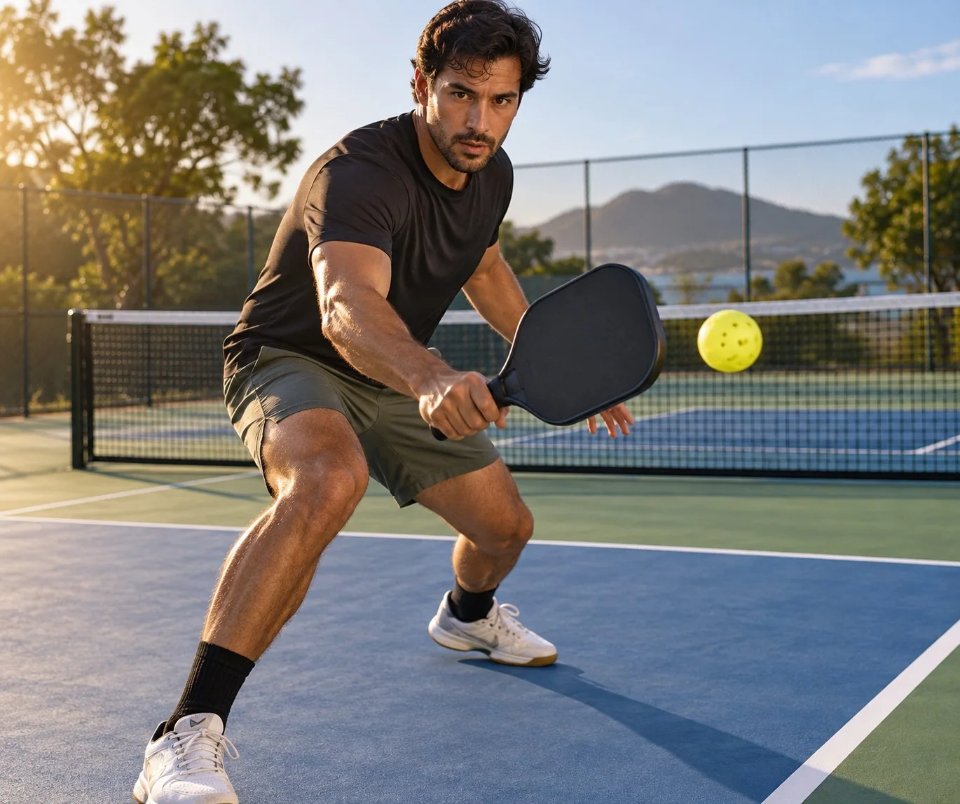 Alvo corporal e trajetória compacta no pickleball