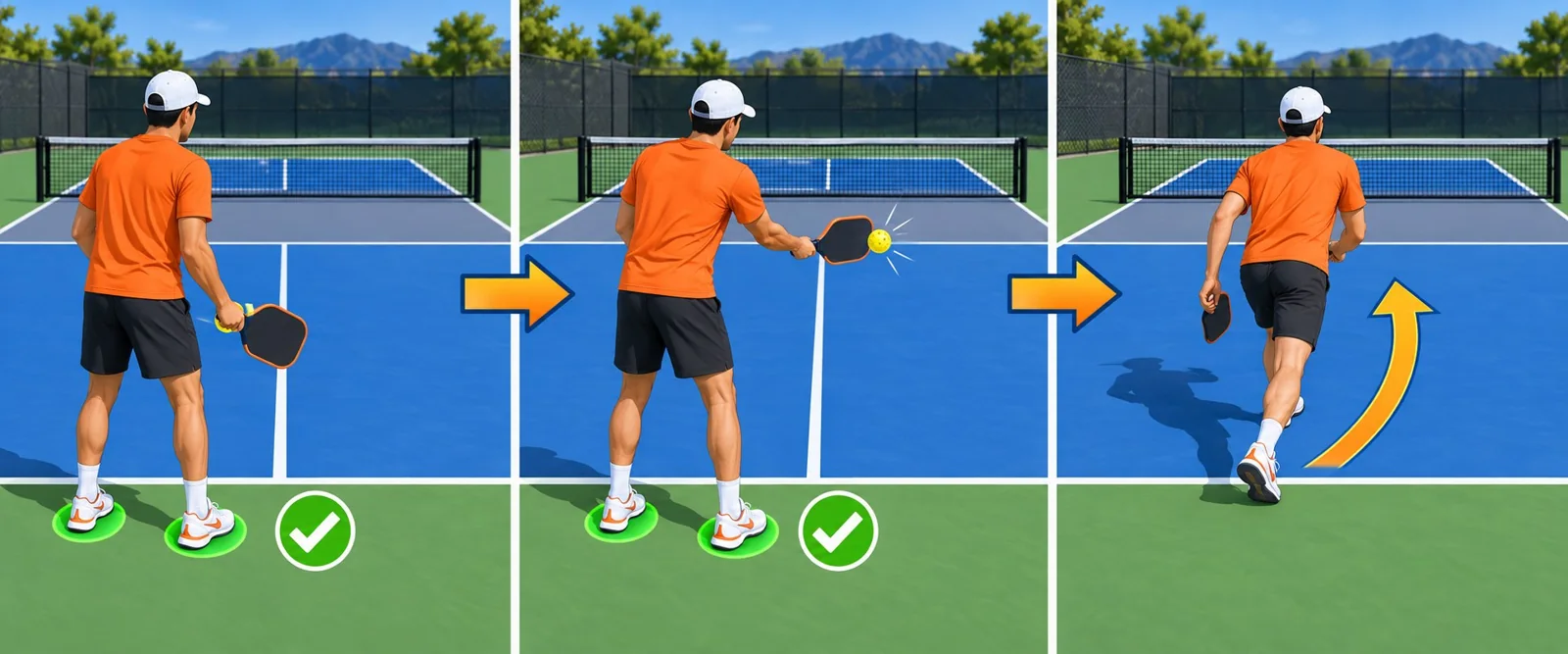 Ba bước luyện sửa lỗi bàn chân khi giao bóng pickleball