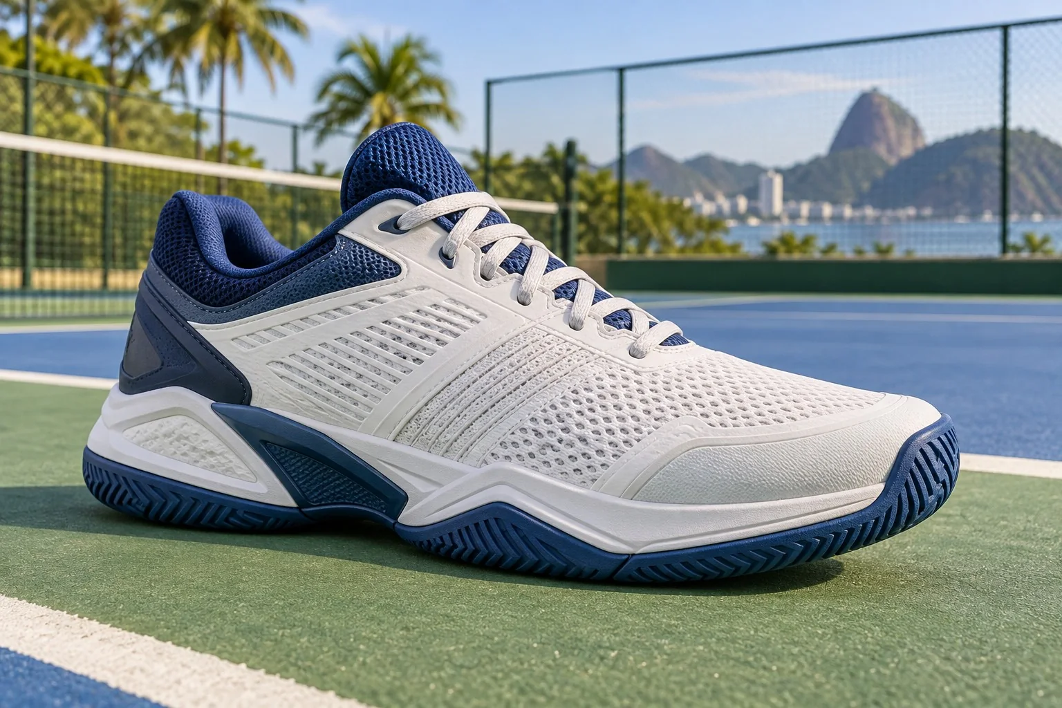 Sola multidirecional e zonas de aderência para tênis de pickleball