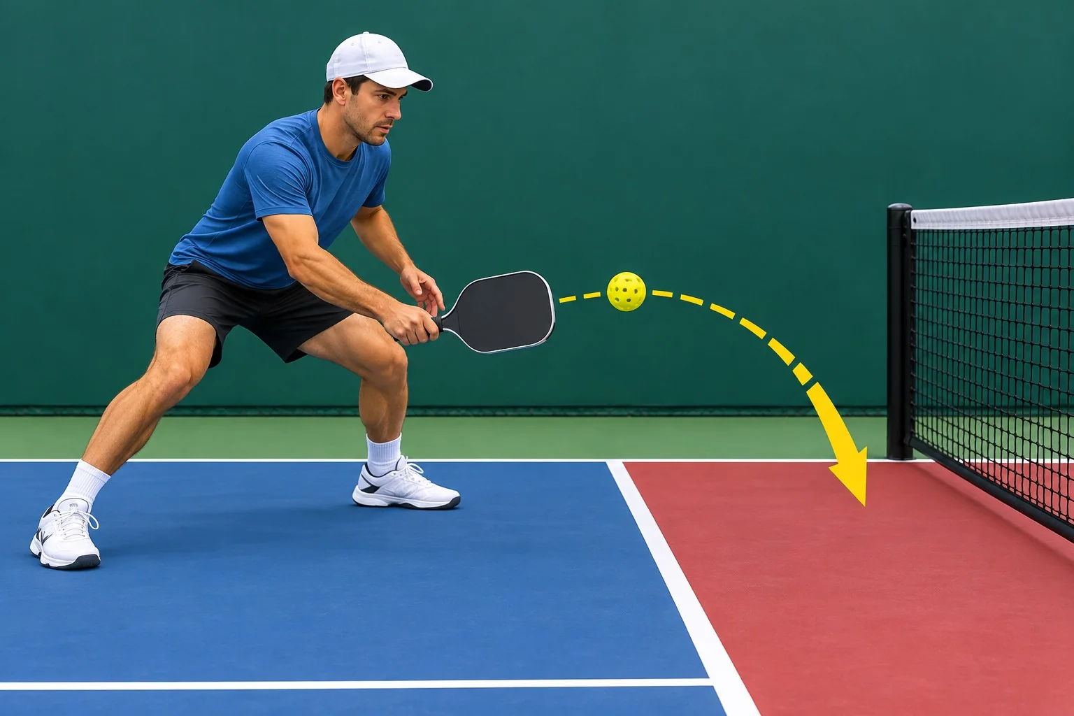 Tư thế chân và mặt vợt khi thực hiện cú reset pickleball