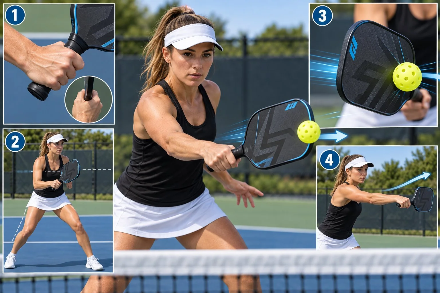 Pickleball serve comparison diagram showing volley serve before bounce and drop serve after bounce