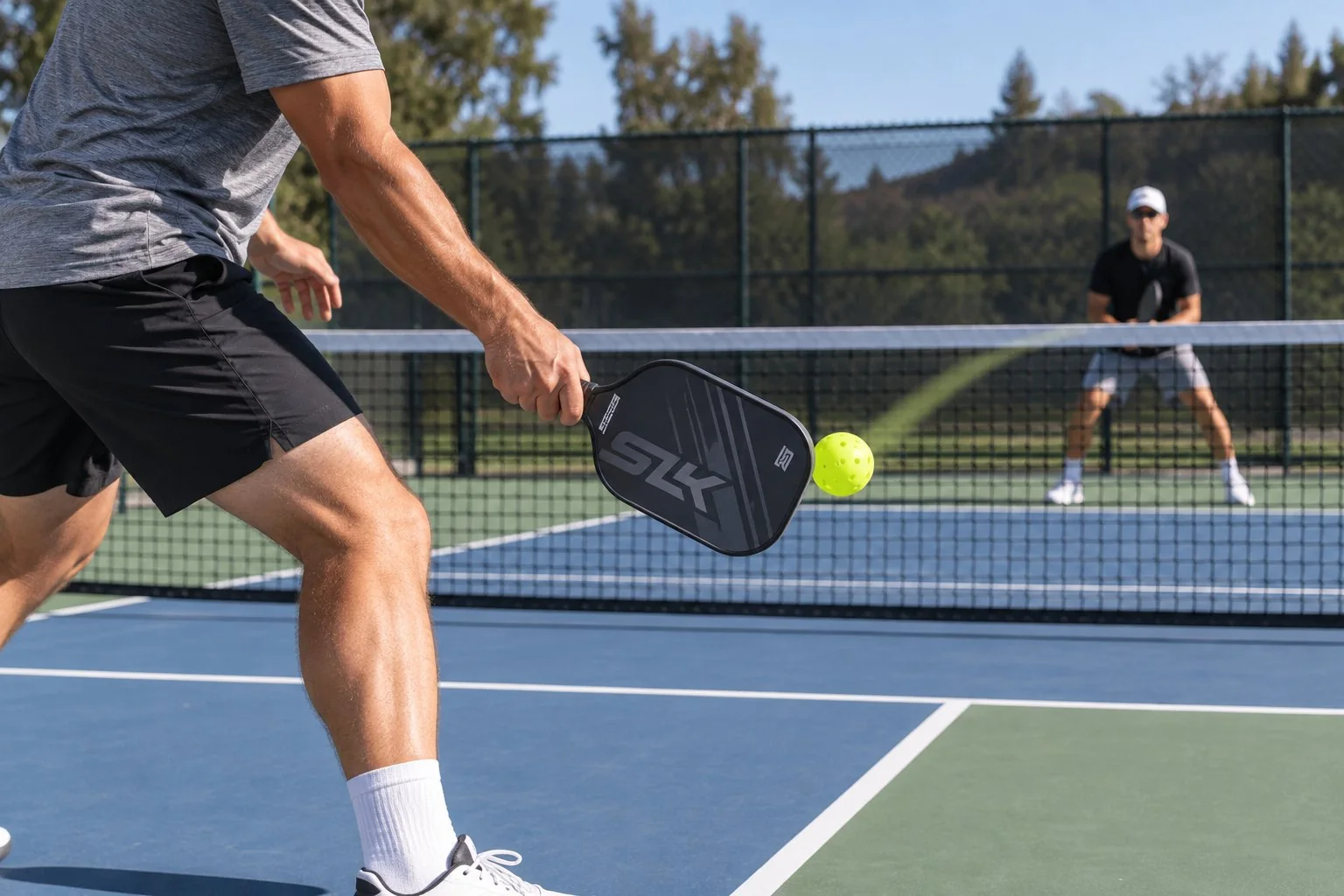 Pickleball court diagram comparing short and deep returns with drive and drop target zones
