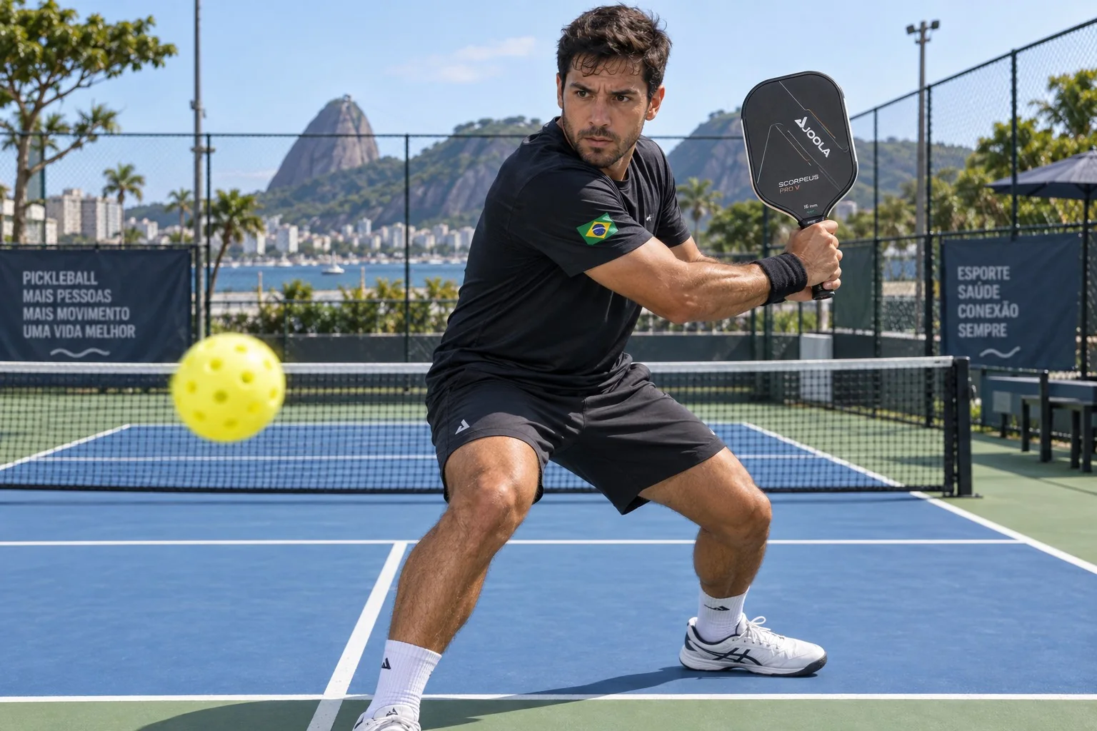 Diagrama da bola rápida direcionada ao corpo no pickleball