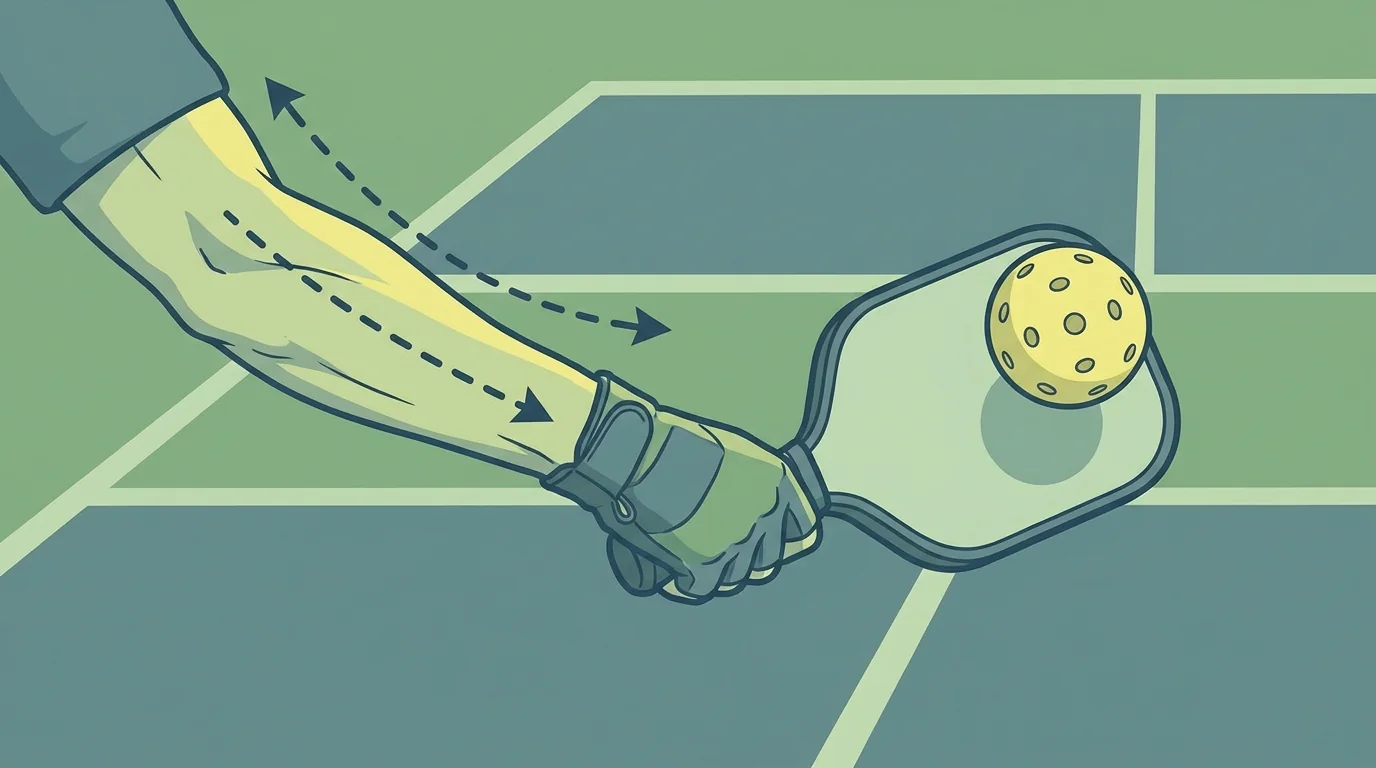Cổ tay ổn định khi thực hiện backhand slice dink