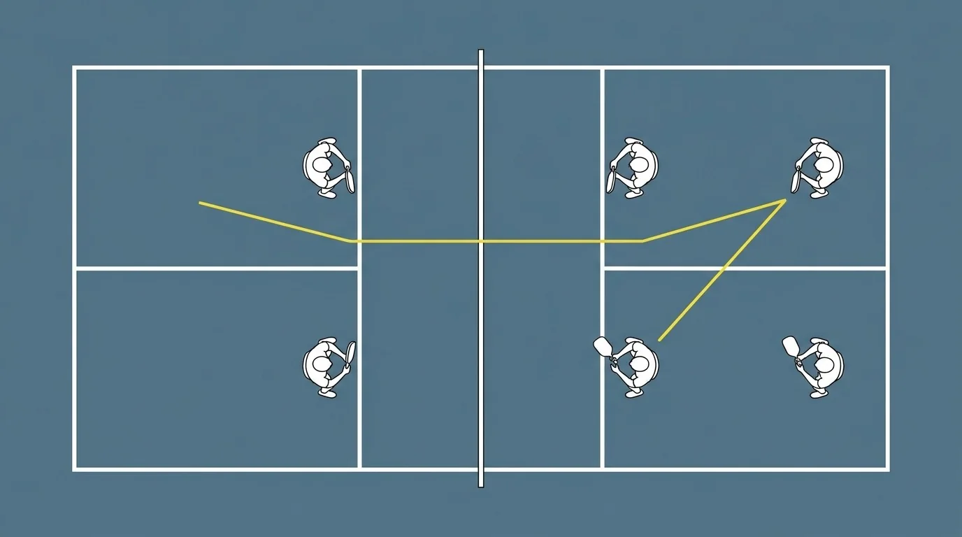 Doubles partners compressing toward the middle