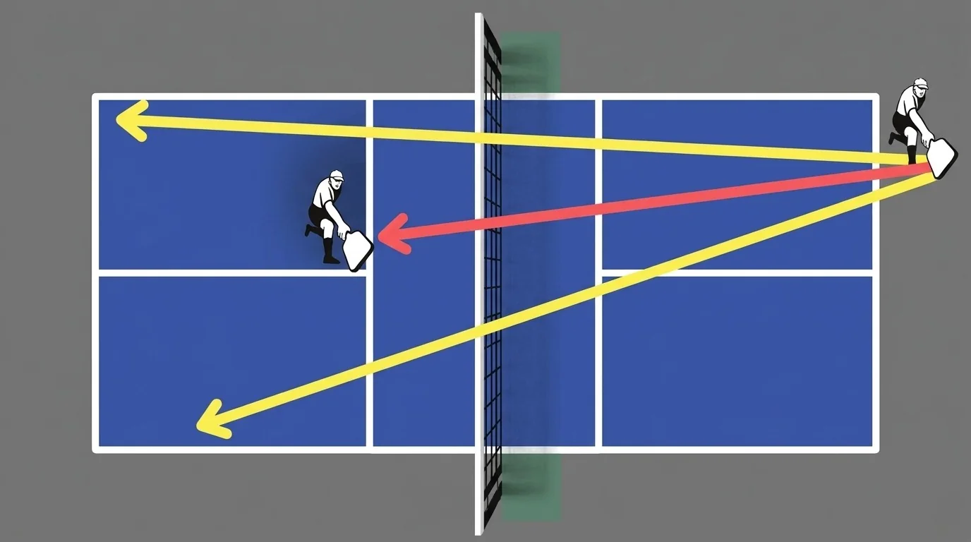 Instructional court diagram showing a player shading toward the ball and creating contact space