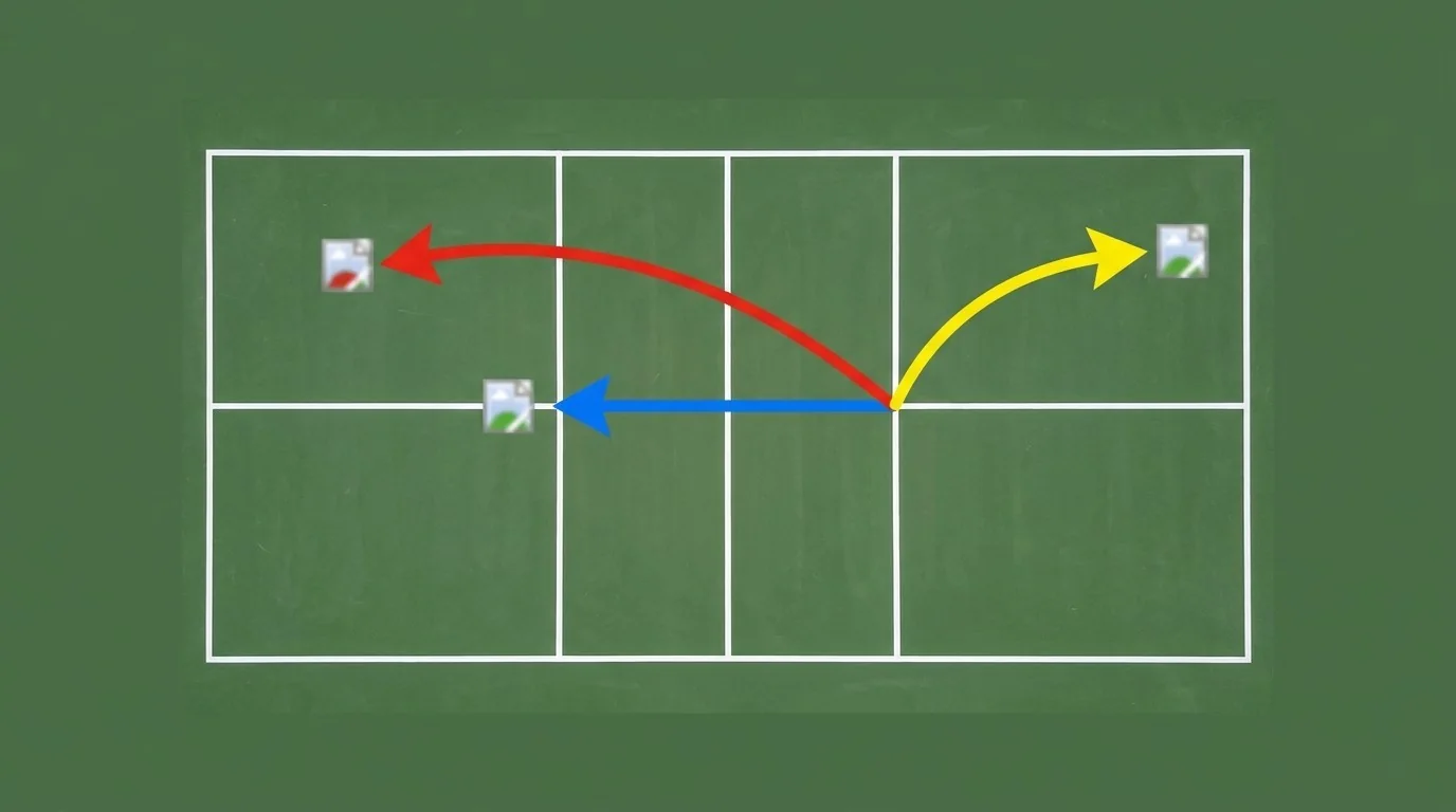Pickleball backhand preparation diagram showing shoulder turn, adjustment steps, and contact in front