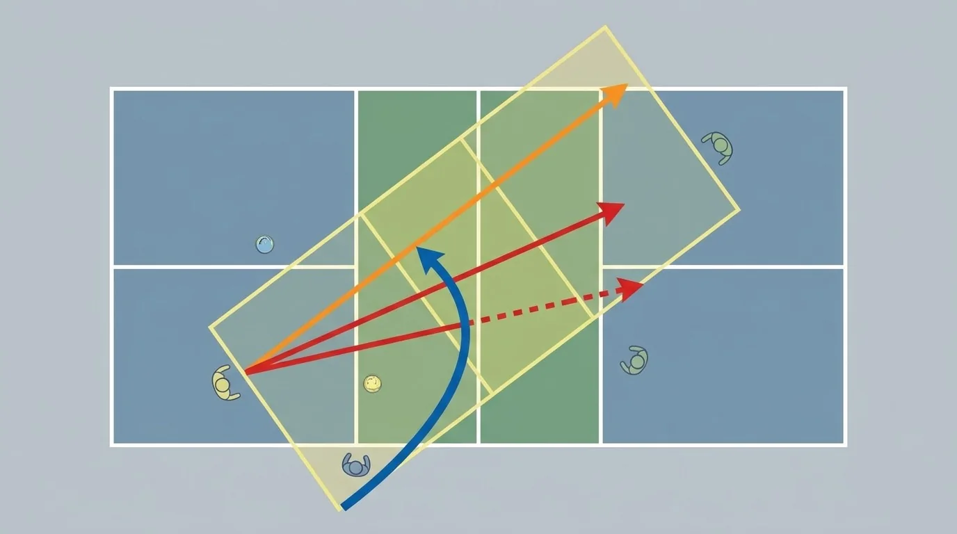 Overhead diagram showing a deep-target pattern followed by body and wide variations