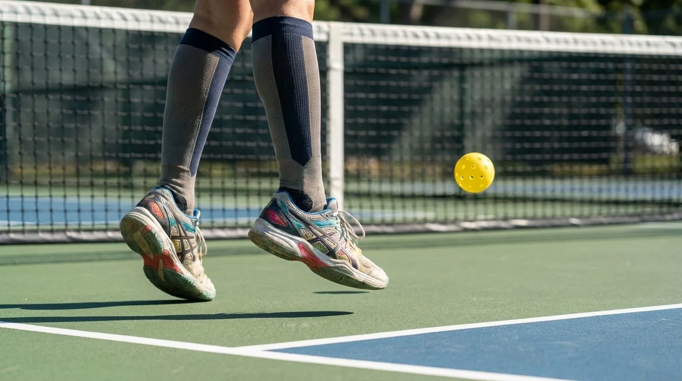 Lower-body split-step drill after a pickleball return