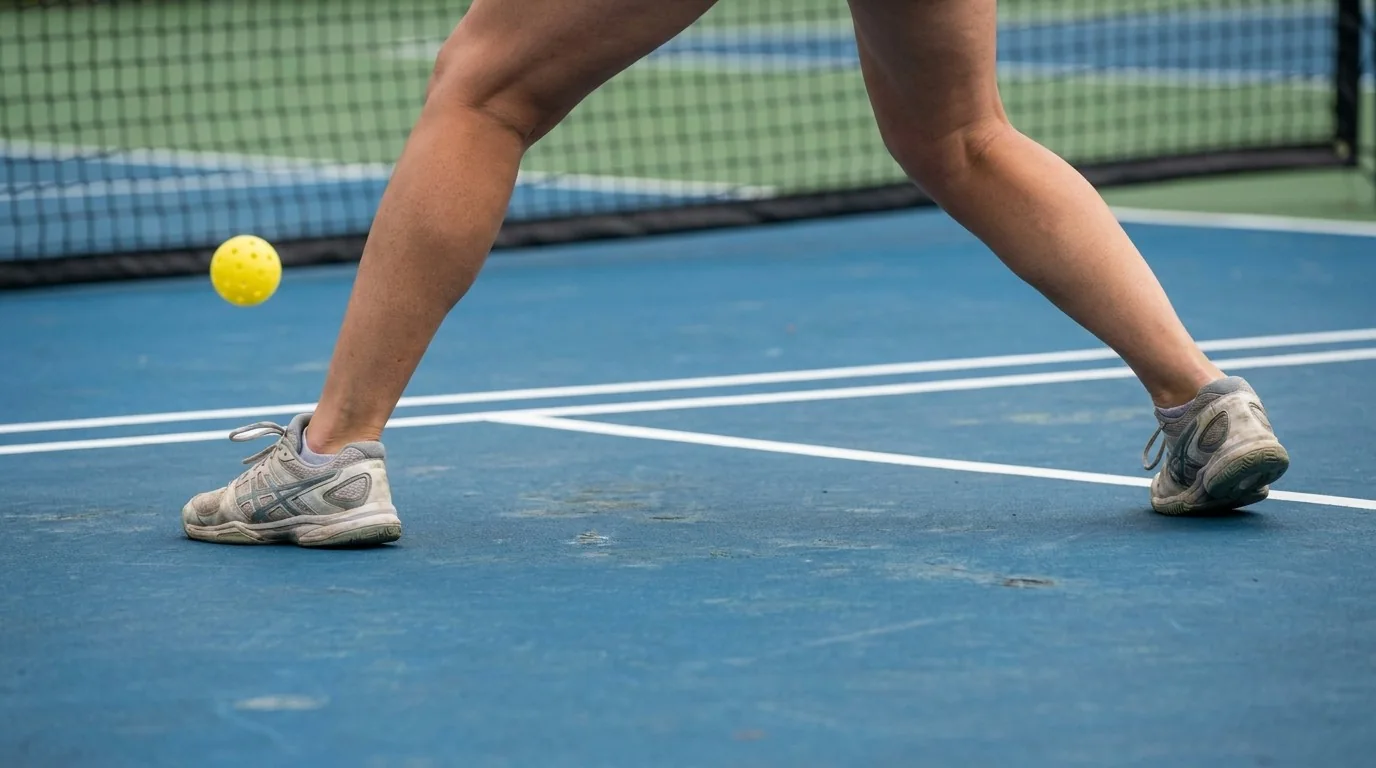 Lower-body split-step drill after a pickleball return