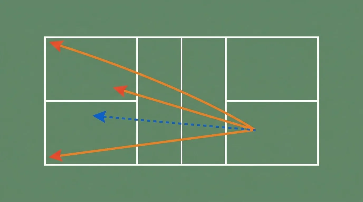Overhead diagram showing a deep-target pattern followed by body and wide variations