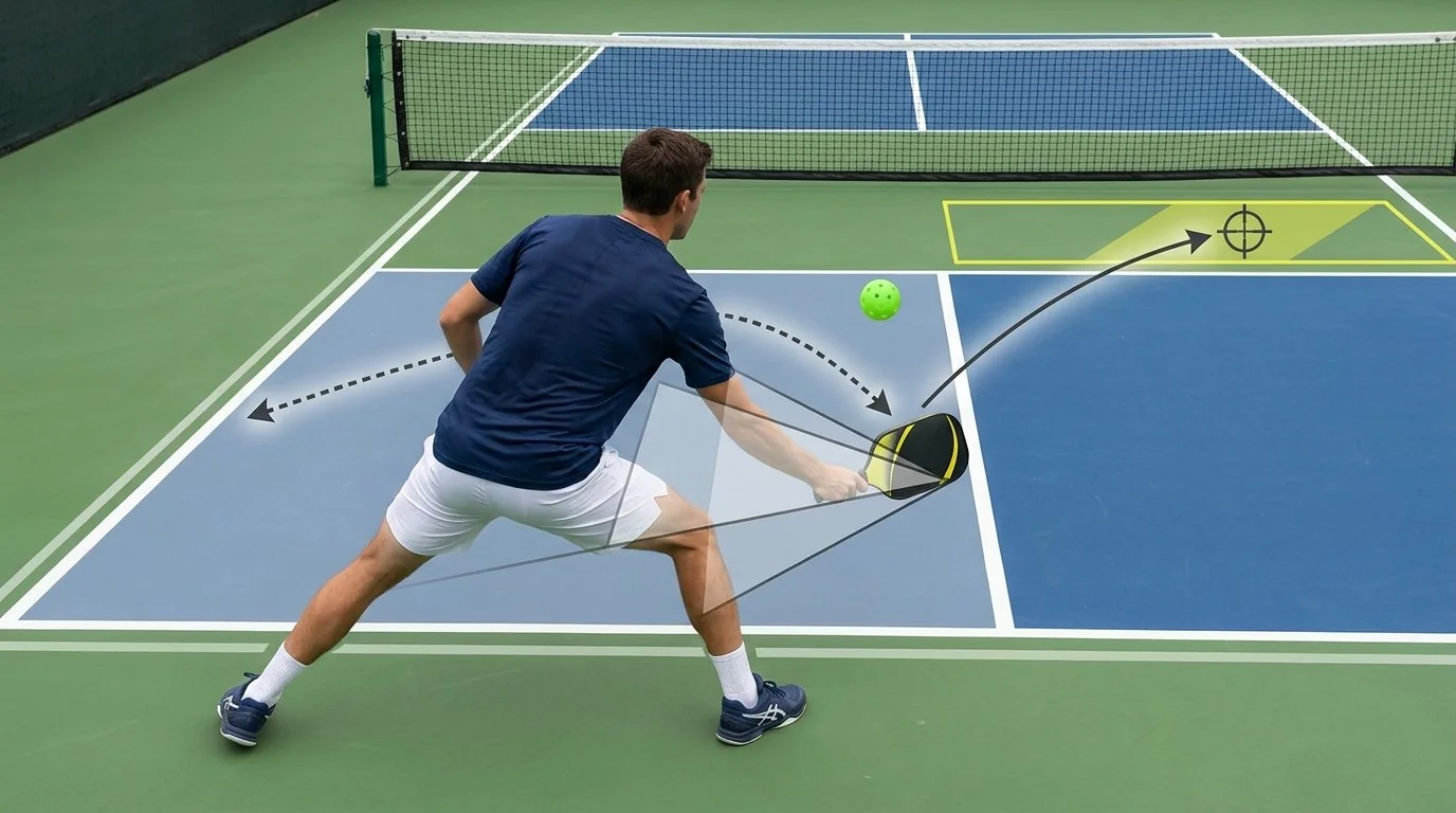 Practice diagram for choosing and controlling a pickleball short hop
