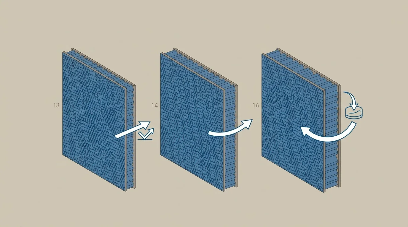 Diagram comparing thinner, middle, and thicker pickleball paddle cores