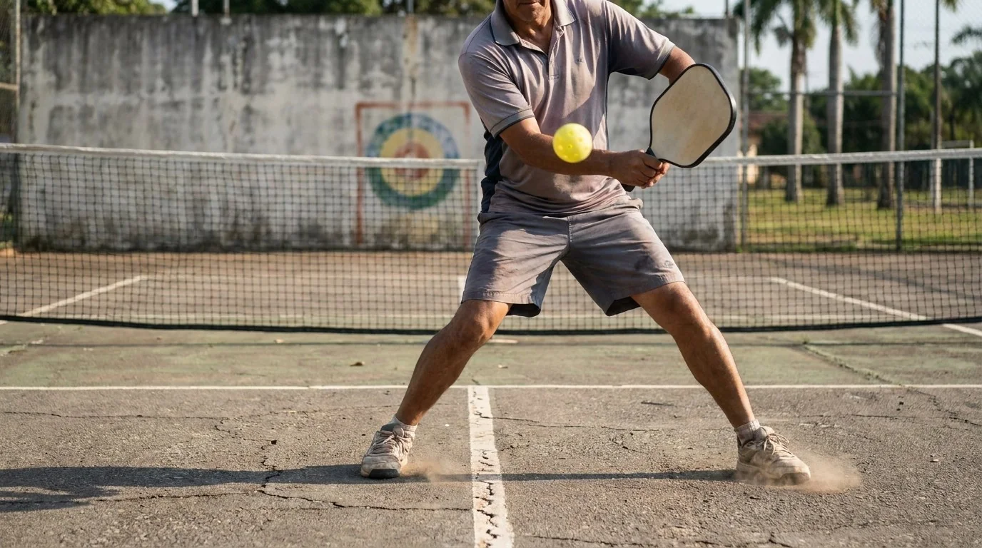 Diagrama da sequência de drive, drop e reset no pickleball