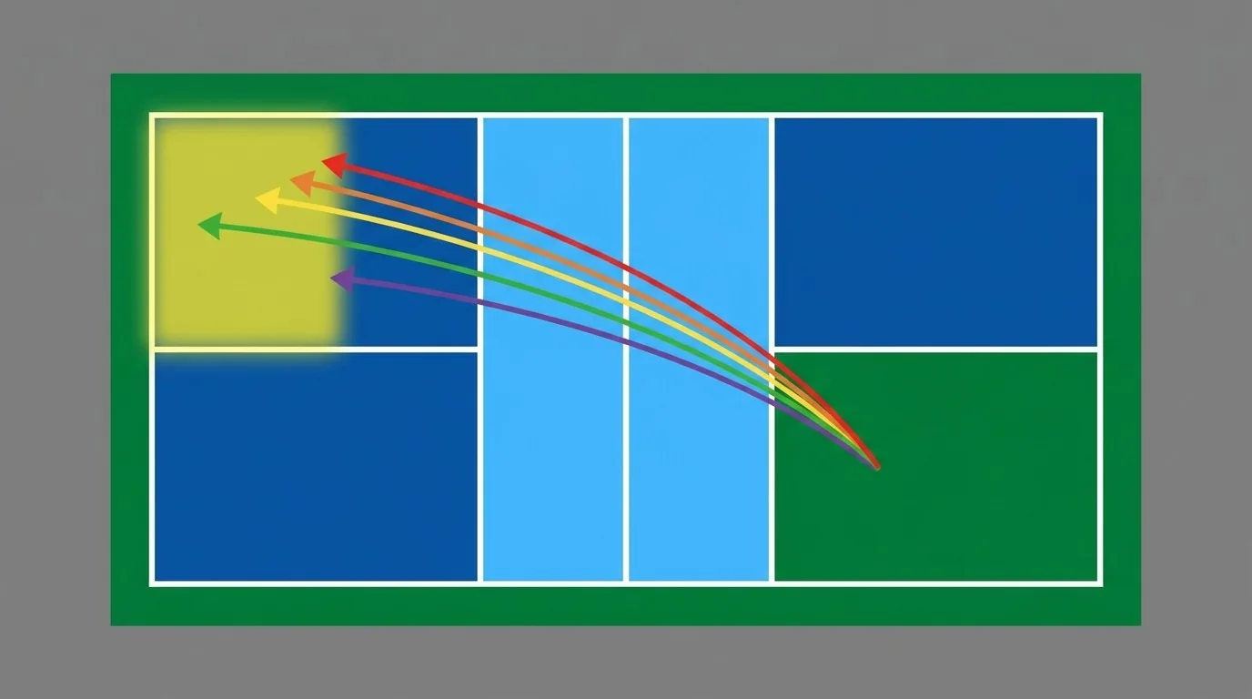 Overhead diagram showing deep serve landing zones and margin from the lines