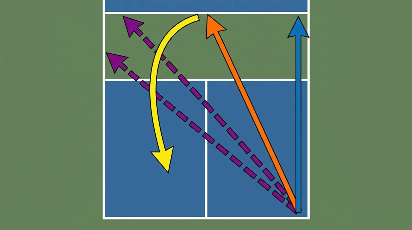 Overhead diagram showing a deep-target pattern followed by body and wide variations