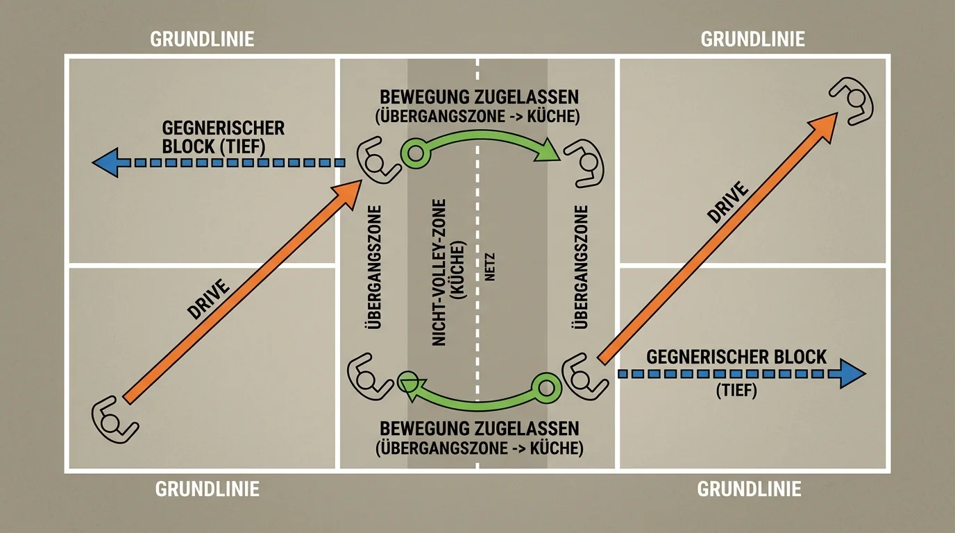 Draufsicht: Drive, Block und Bewegungserlaubnis