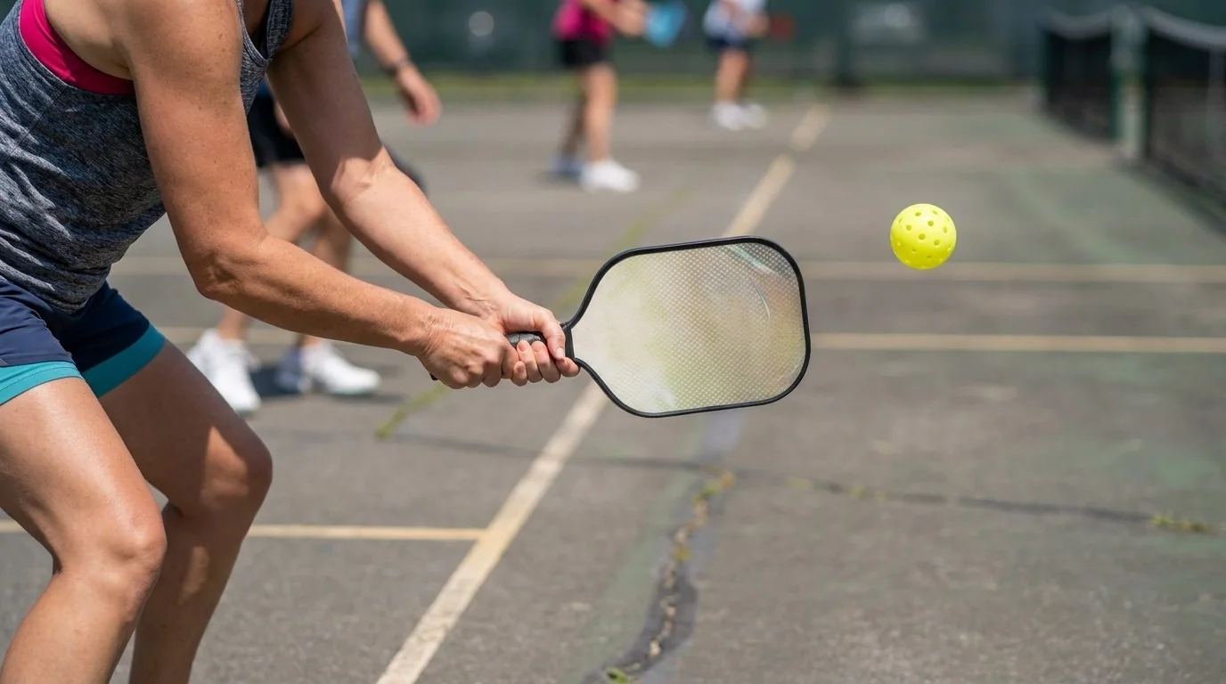 Preparação compacta do backhand de duas mãos no pickleball