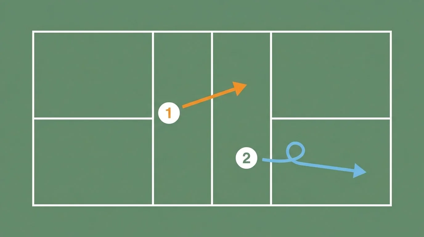 Sơ đồ quyết định di chuyển và reset trong vùng chuyển tiếp pickleball
