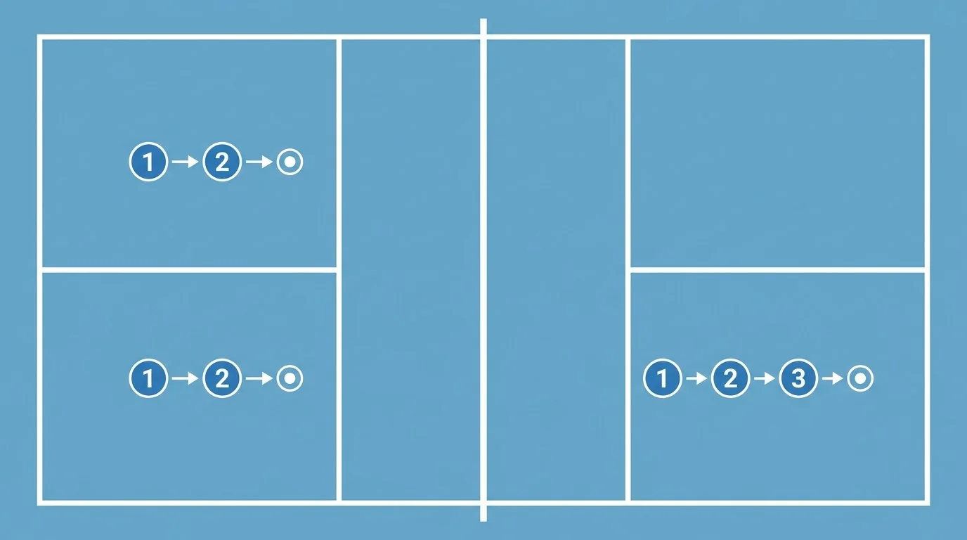 Schéma visuel de l’ordre d’annonce en simple et en double