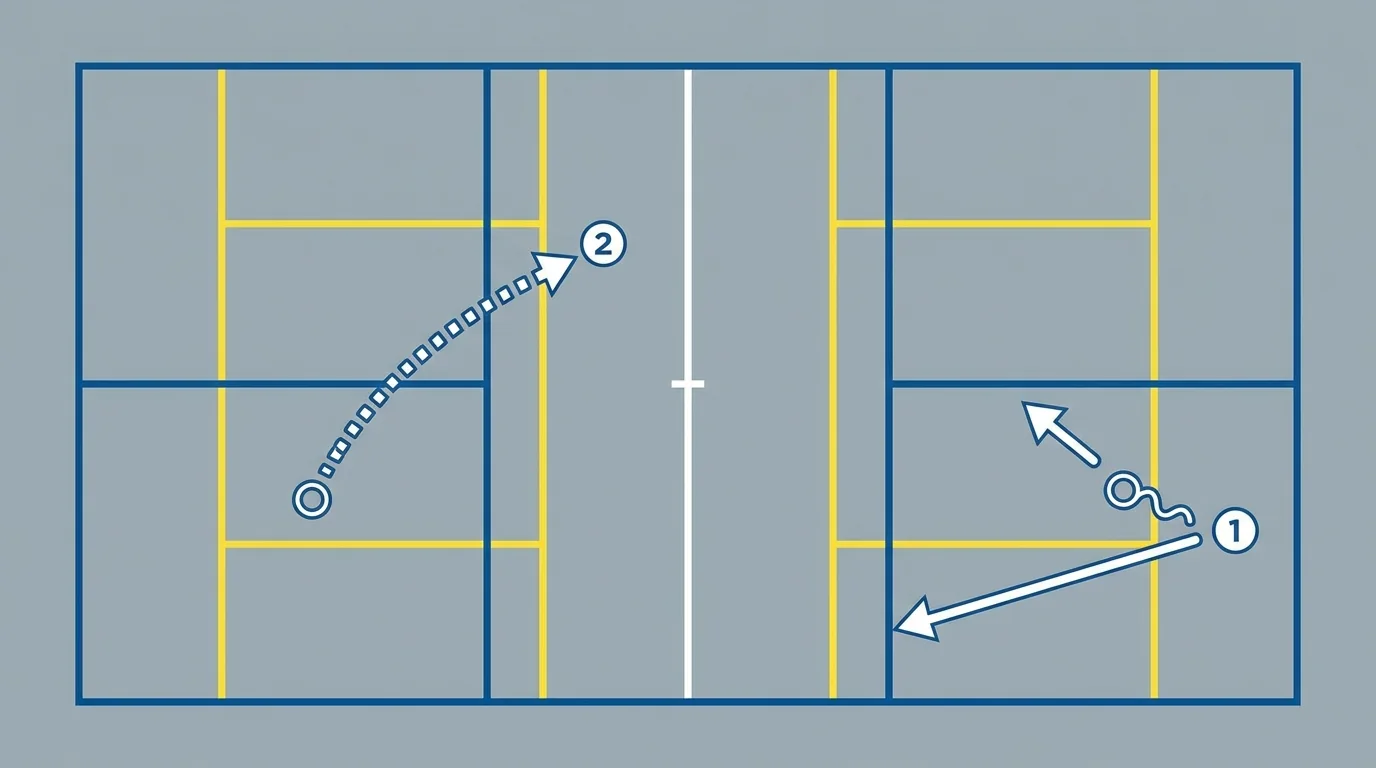 Sơ đồ lựa chọn drop volley trên sân pickleball