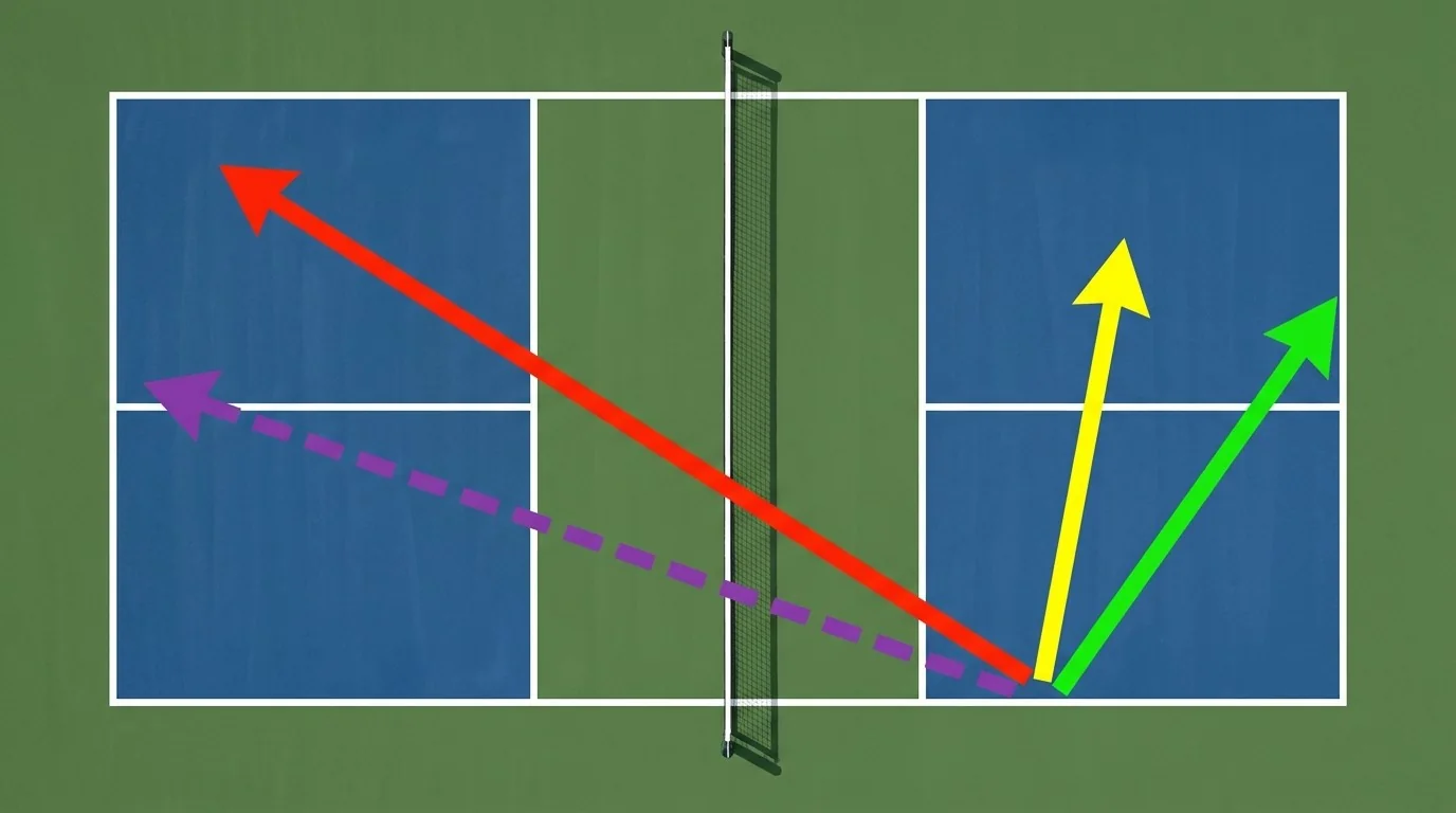 Overhead diagram showing a deep-target pattern followed by body and wide variations