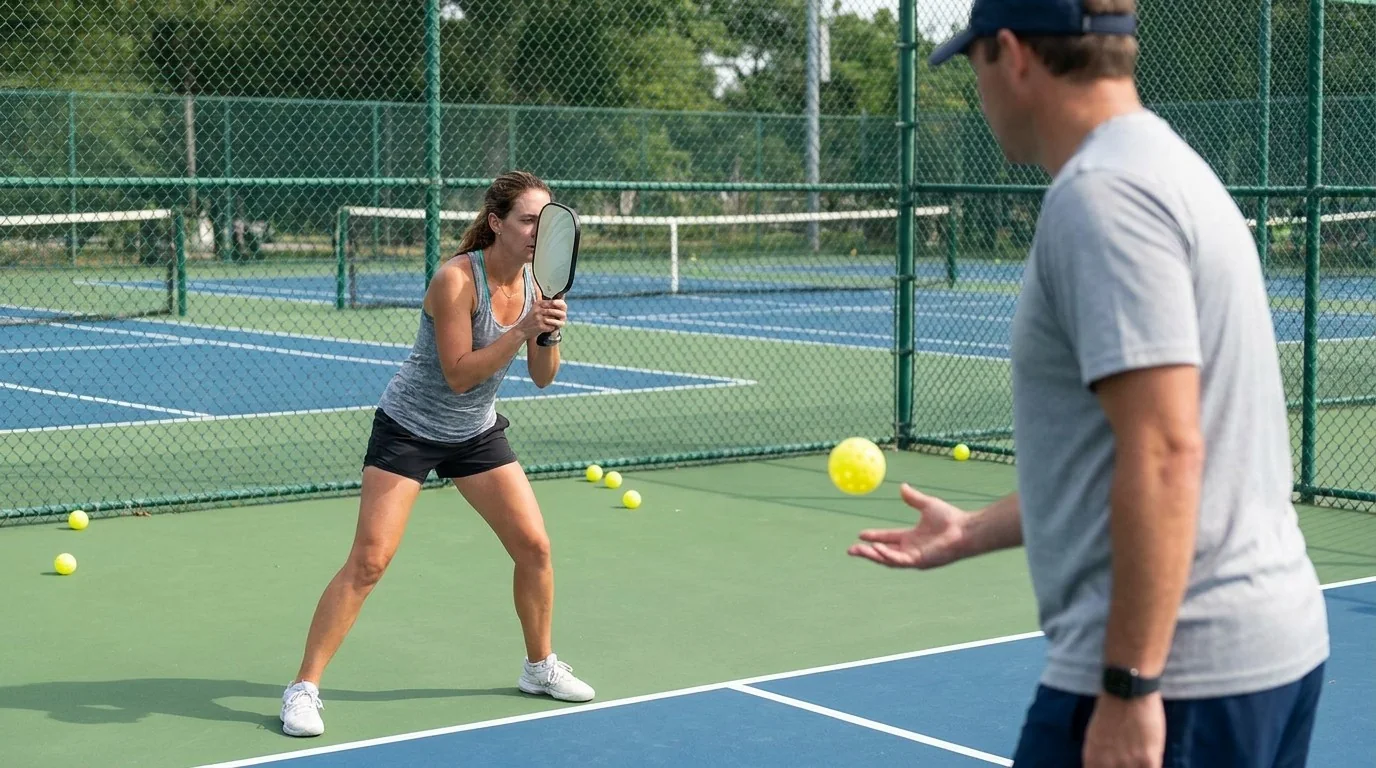 Pickleball practice drill for reading paddle face angle at different ball heights