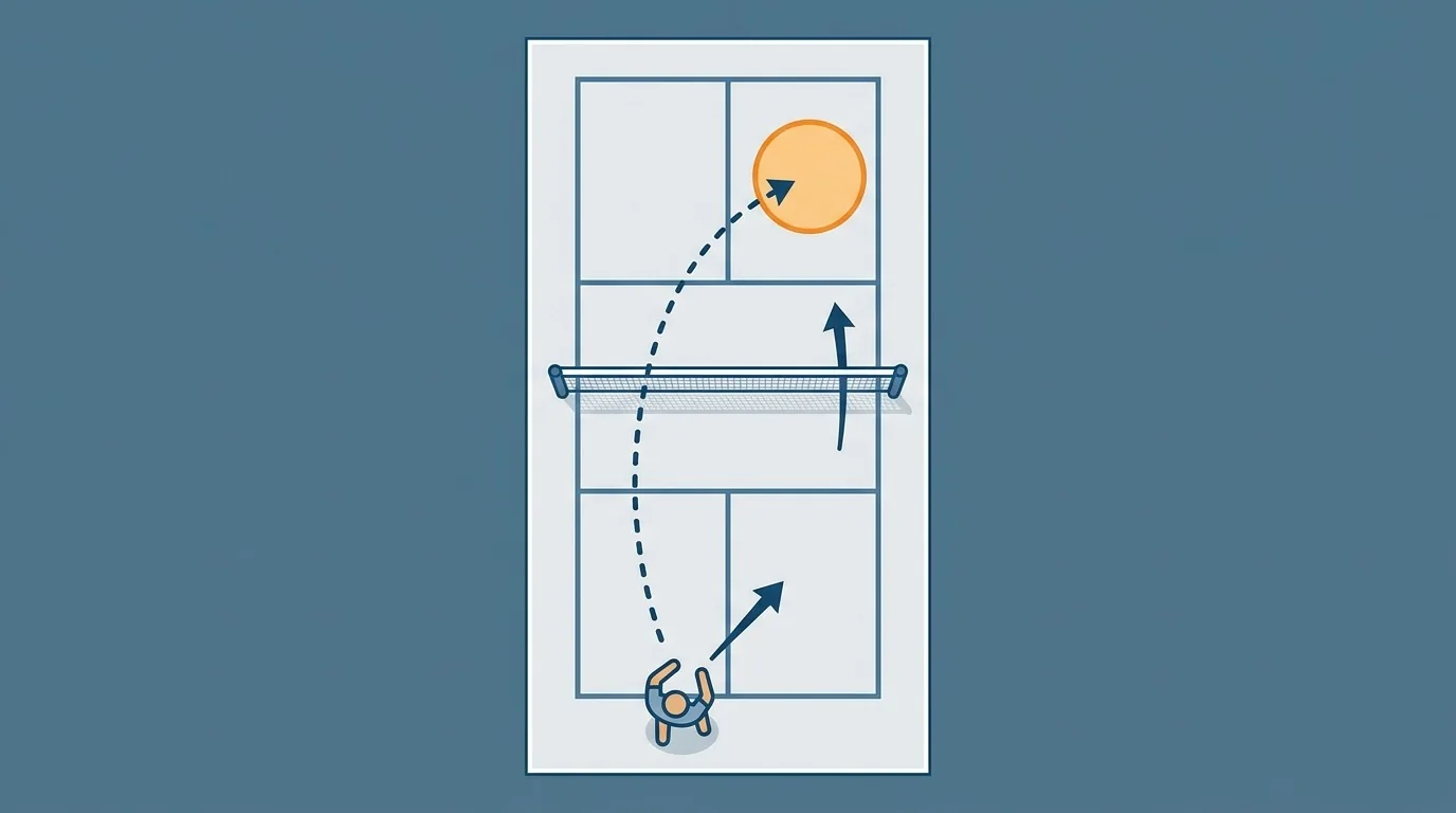 Pickleball drop-shot sequence showing compact preparation, slow swing, and extended follow-through