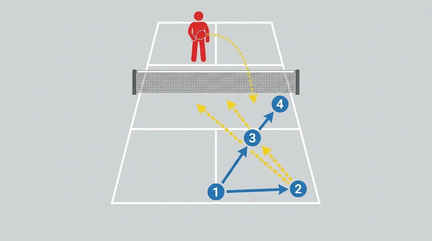 Diagrama do deslocamento em etapas durante o drill Slinky
