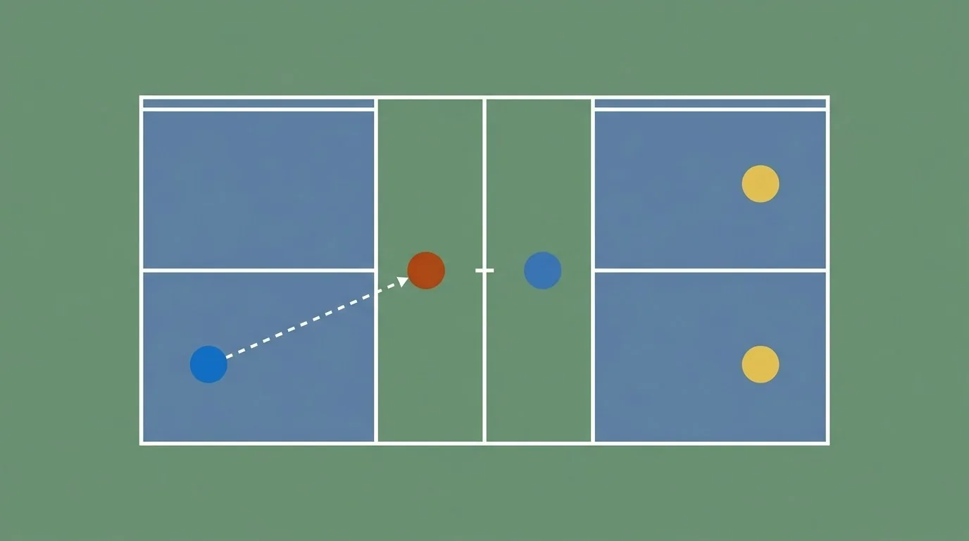Sơ đồ ba vùng mục tiêu trong ô giao bóng pickleball