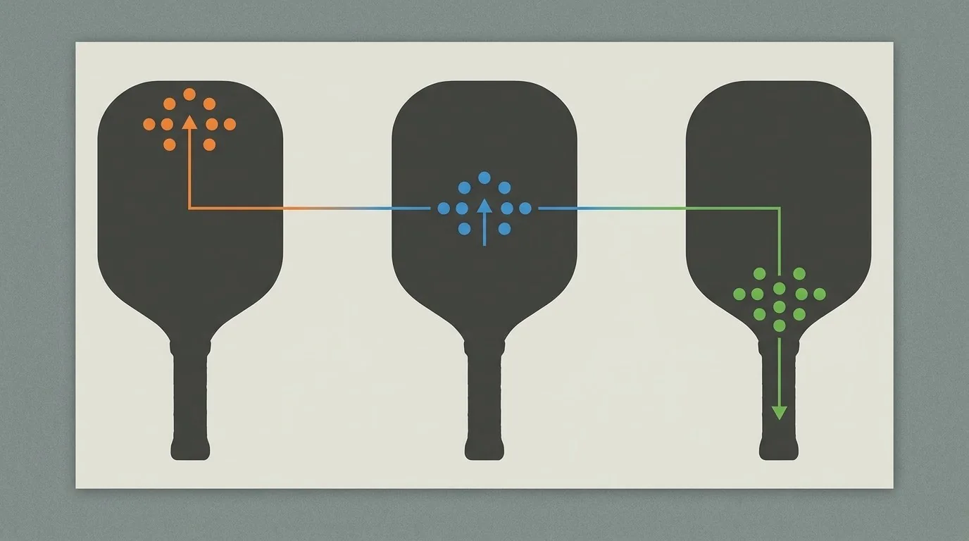 Ba kiểu phân bố trọng lượng trên vợt pickleball: nặng đầu, cân bằng và nhẹ đầu