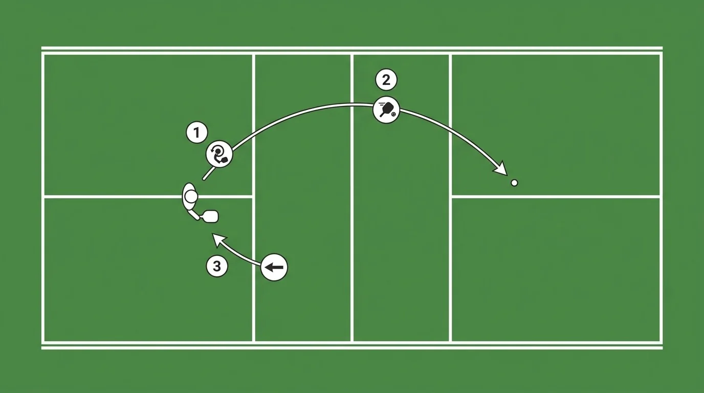 Diagrama do reset diagonal, do contato a recuperacao